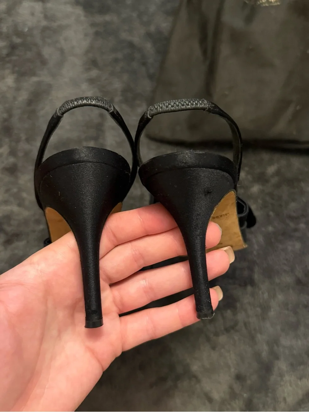 kate spade Black Satin Bow Pointed-Toe Mules